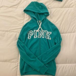 teal jacket from PINK